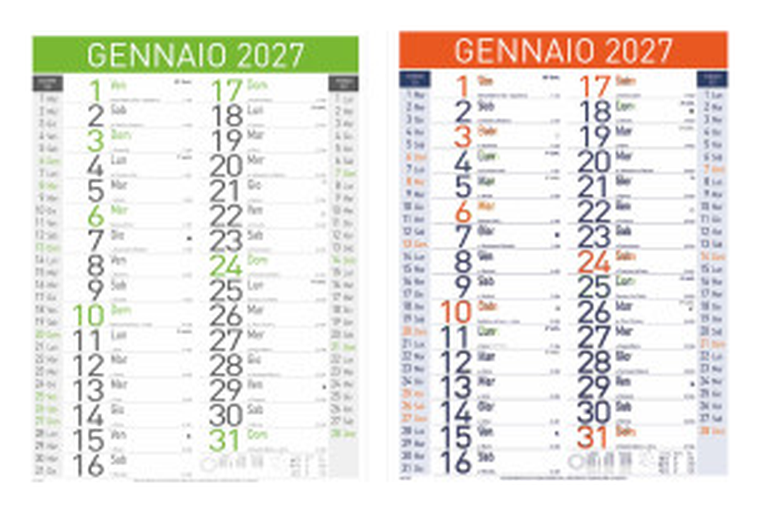 Calendario Olandese Da Parete cm 28,8x47