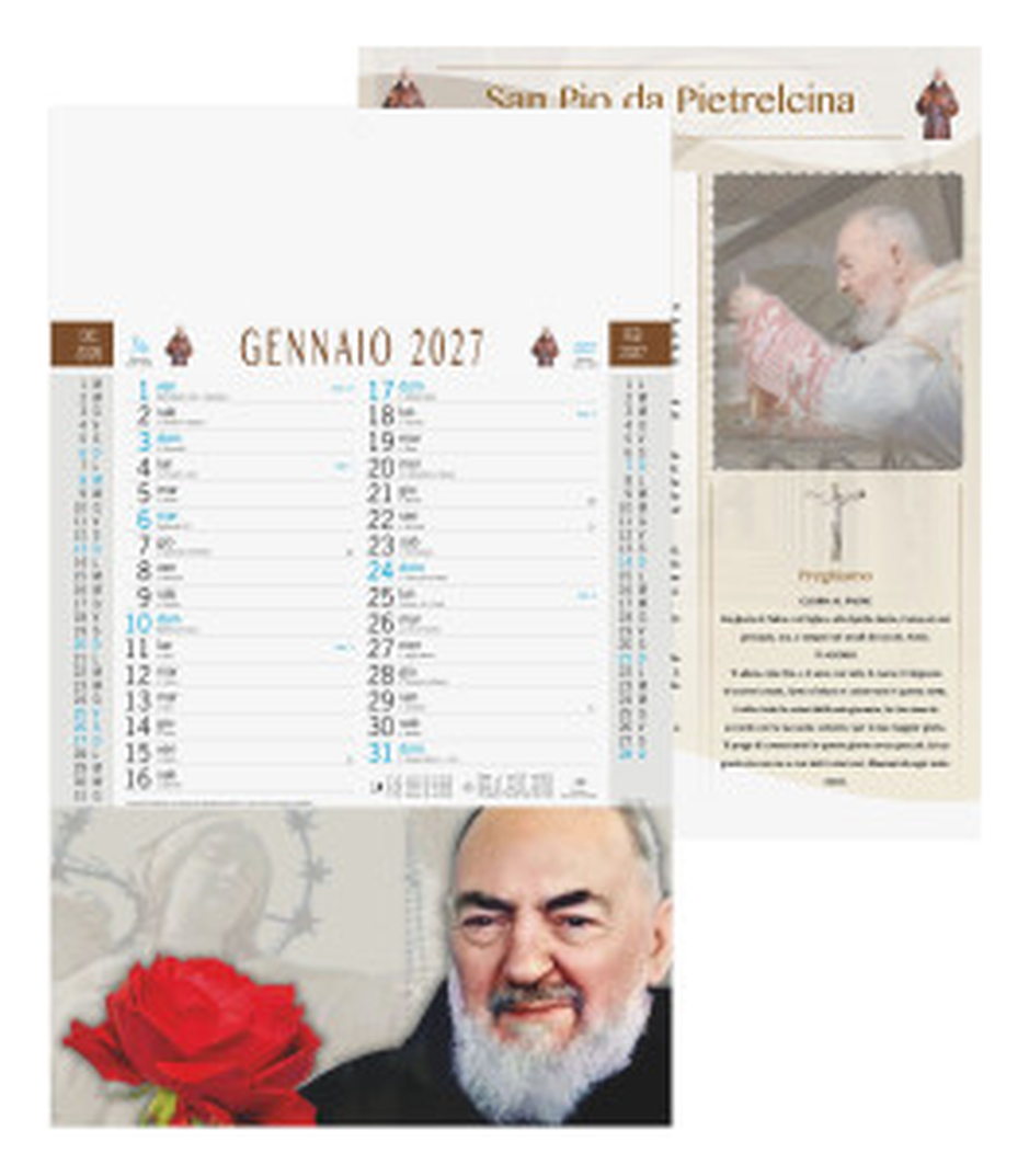 Calendario Illustrato da parete cm 28,8x47 - San Pio
