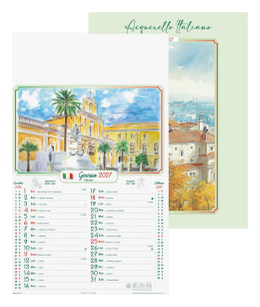 Calendario Illustrato da parete cm 31x53 - Città d’Italia