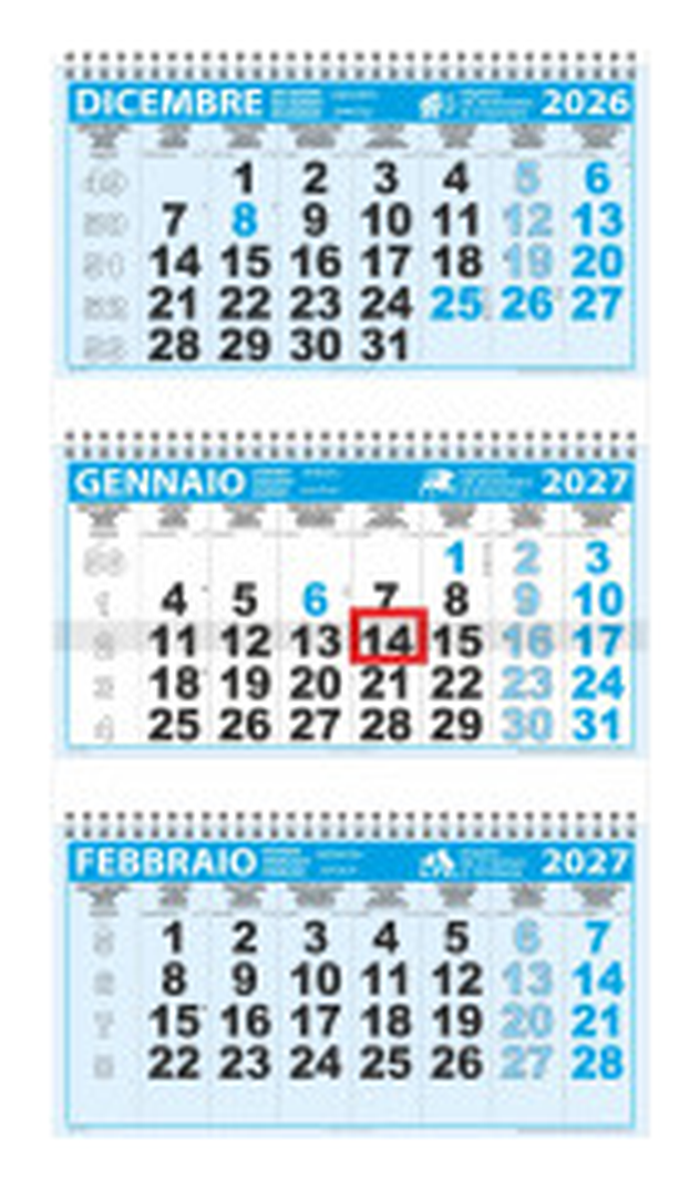 Calendario Trittico cm 31x80