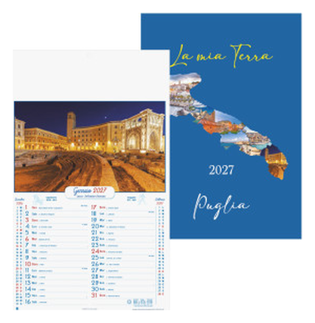 Calendario Illustrato da parete cm 31x53 - Puglia