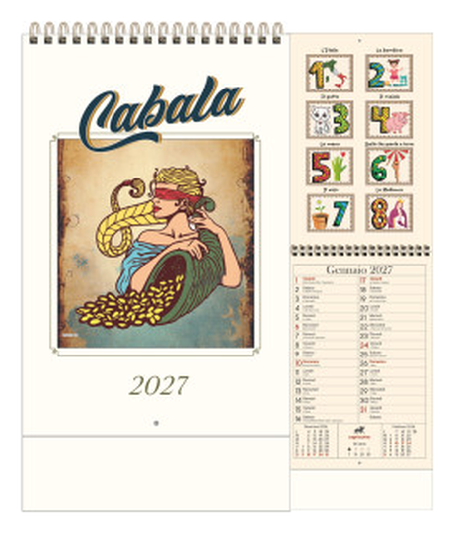 Calendario Illustrato Anticato cm 15,5x30 - Cabala
