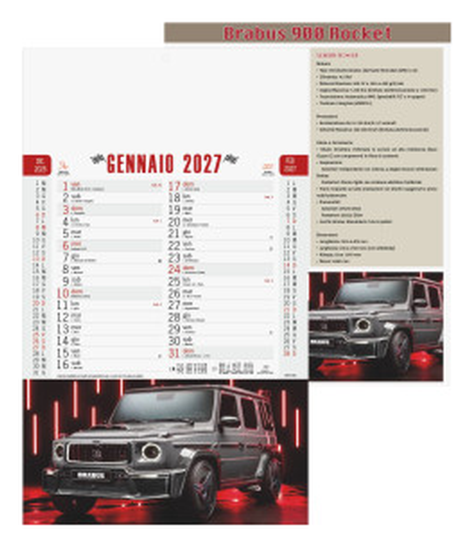 Calendario da parete cm 28,8x47 - Auto Sportive