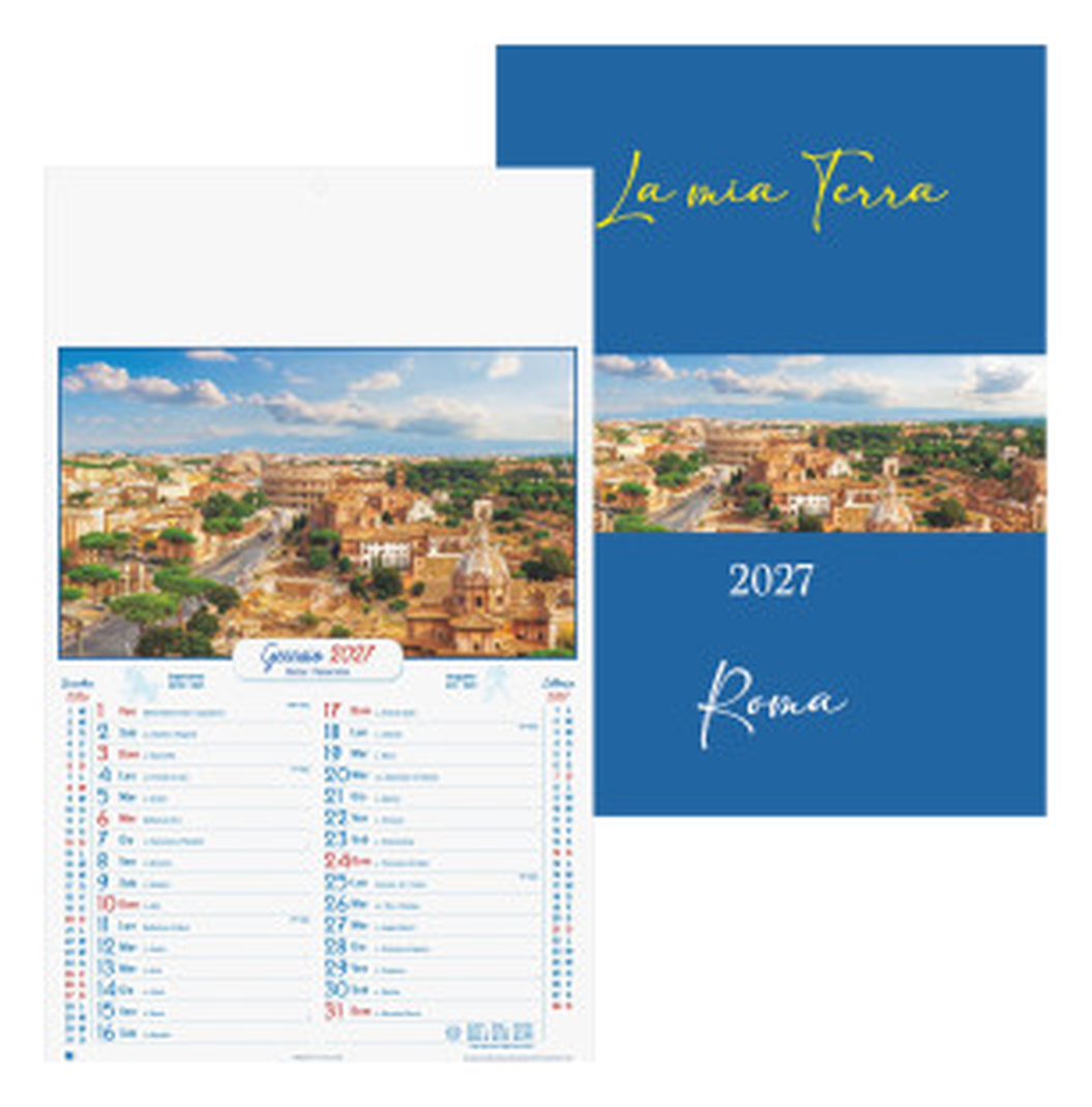 Calendario Illustrato da parete cm 31x53 - Roma