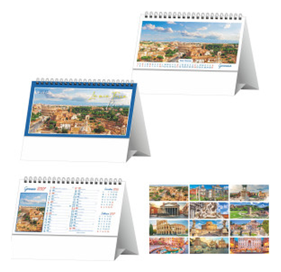Calendario Illustrato da Tavolo cm 19x14,5 - Roma