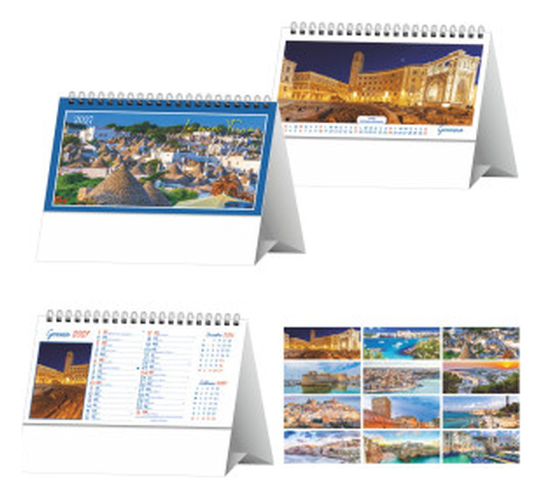 Calendario Illustrato da Tavolo cm 19x14,5 - Puglia