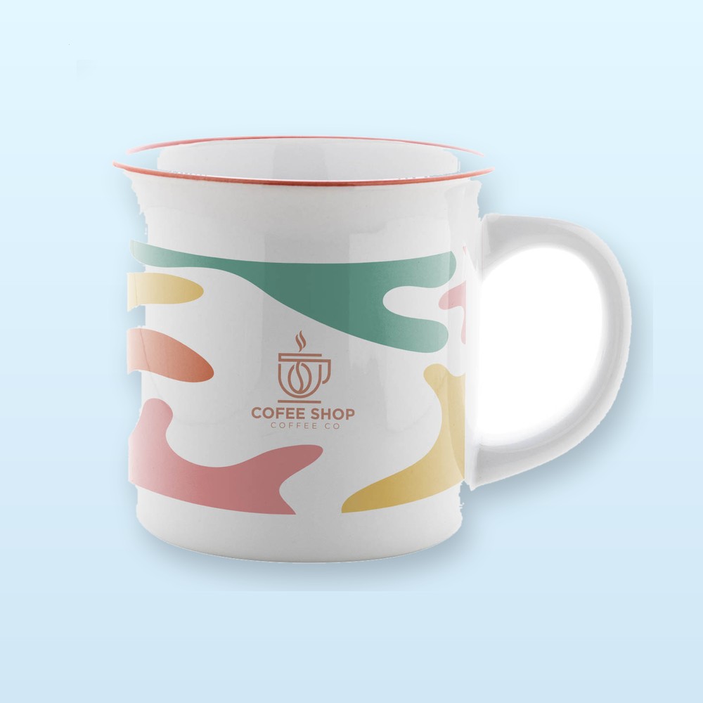 Tazza vintage per sublimazione - rosso - bianco
