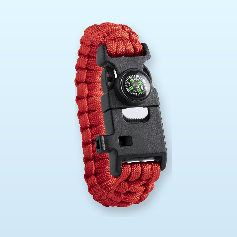 bracciale sopravvivenza - rosso - nero