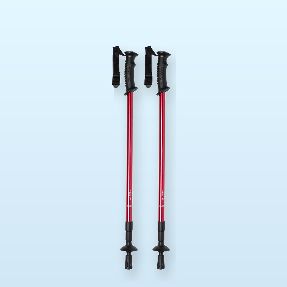 bastone trekking nordico - rosso - nero
