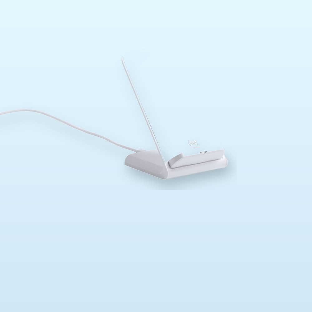 supporto per cellulare con caricatore wireless - bianco