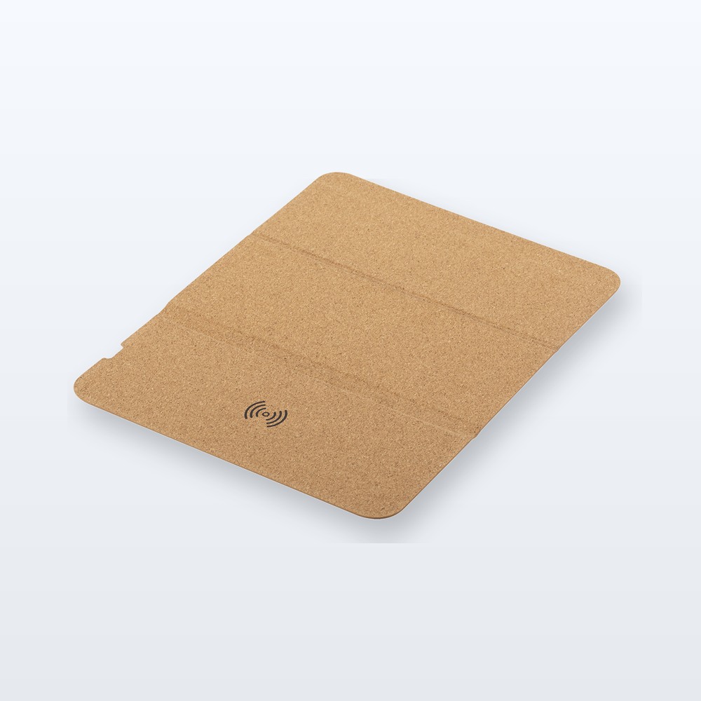 tappetino mouse con caricatore wireless - naturale