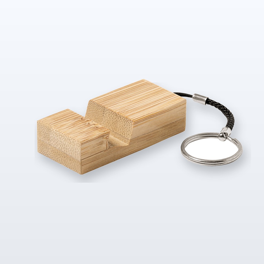 portachiavi con supporto cellulare - naturale