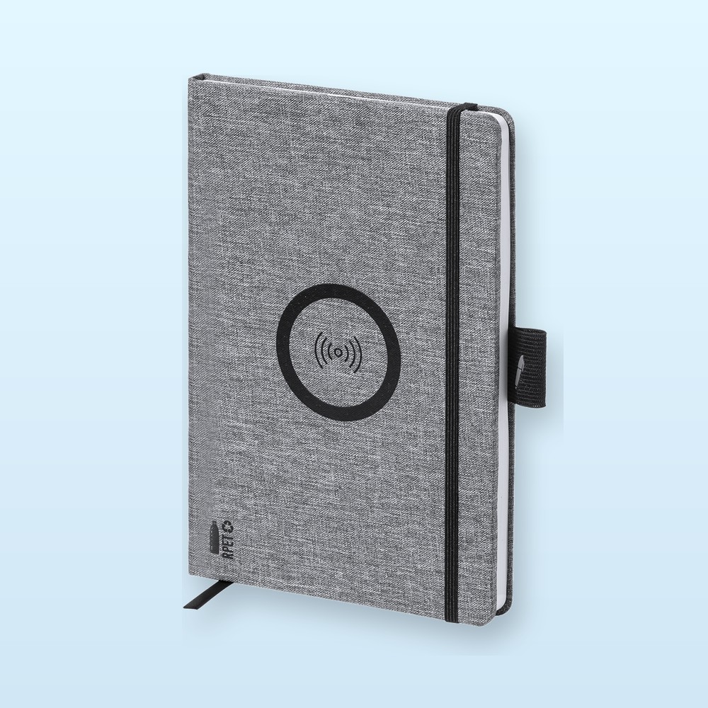 quaderno con caricabatterie - grigio