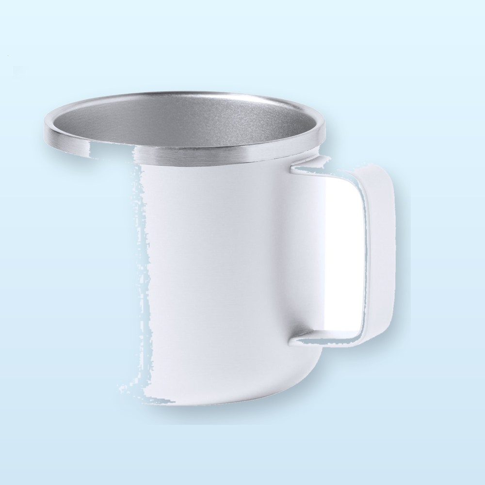 Tazza mug in acciaio - bianco