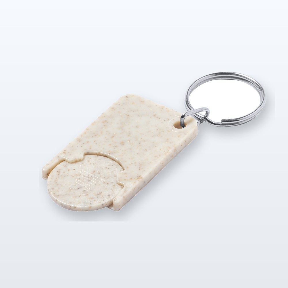 Portachiavi con gettone carrello - naturale