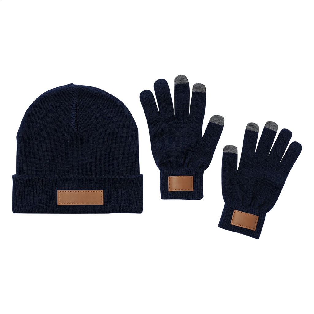 Set cappello e guanti - blu scuro