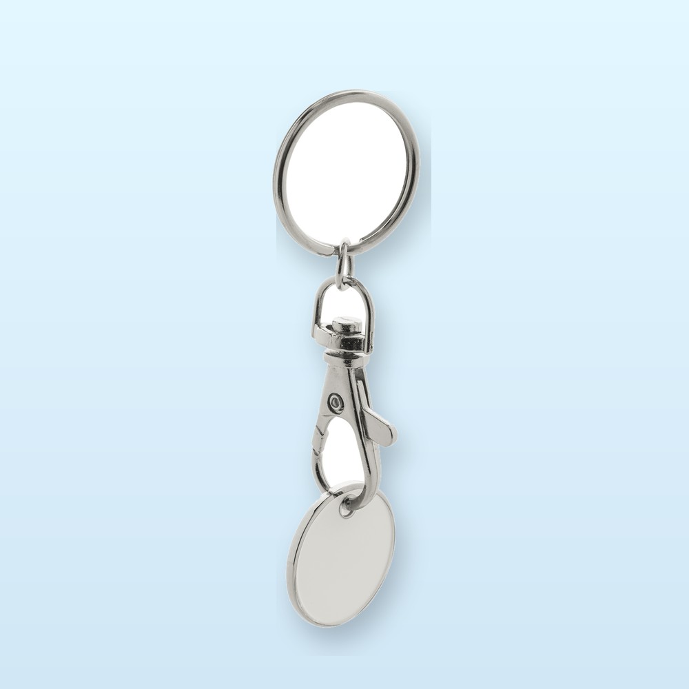 portachiavi con gettone - bianco