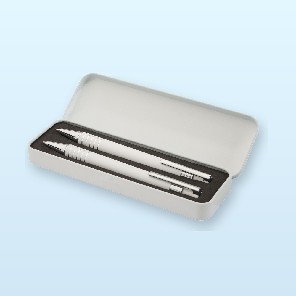 set penna e matita - bianco