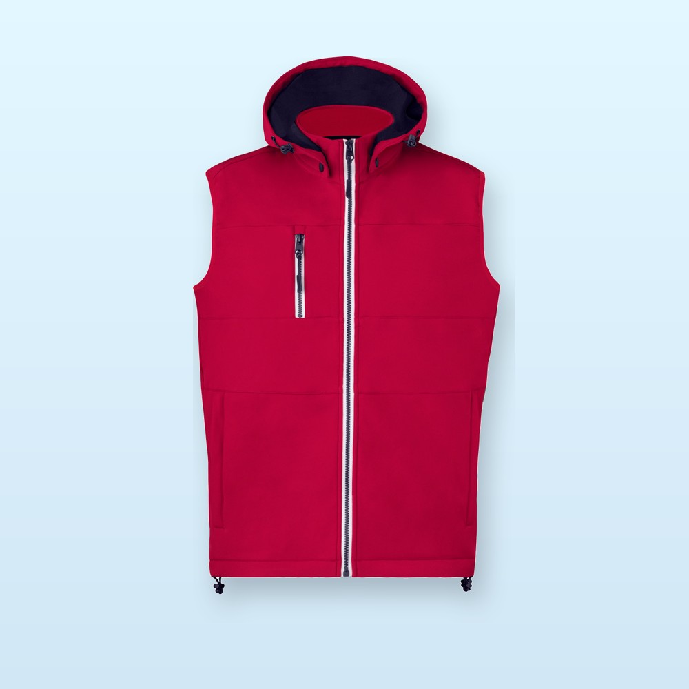 gilet termico in softshell - rosso - XL