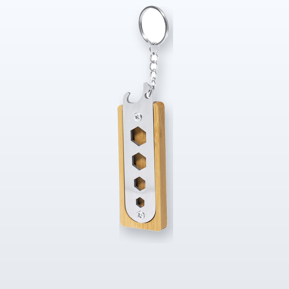 Portachiavi con utensile multifunzione - naturale