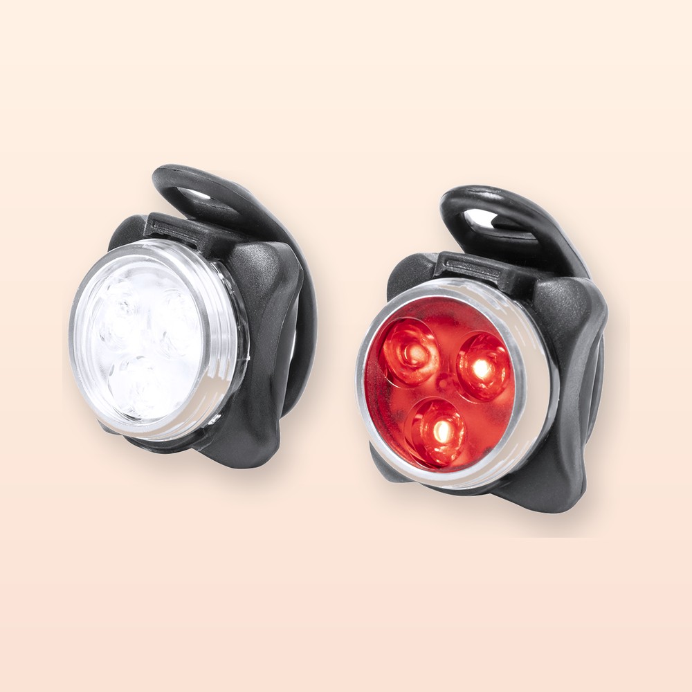set di luci ricaricabili per bicicletta - nero
