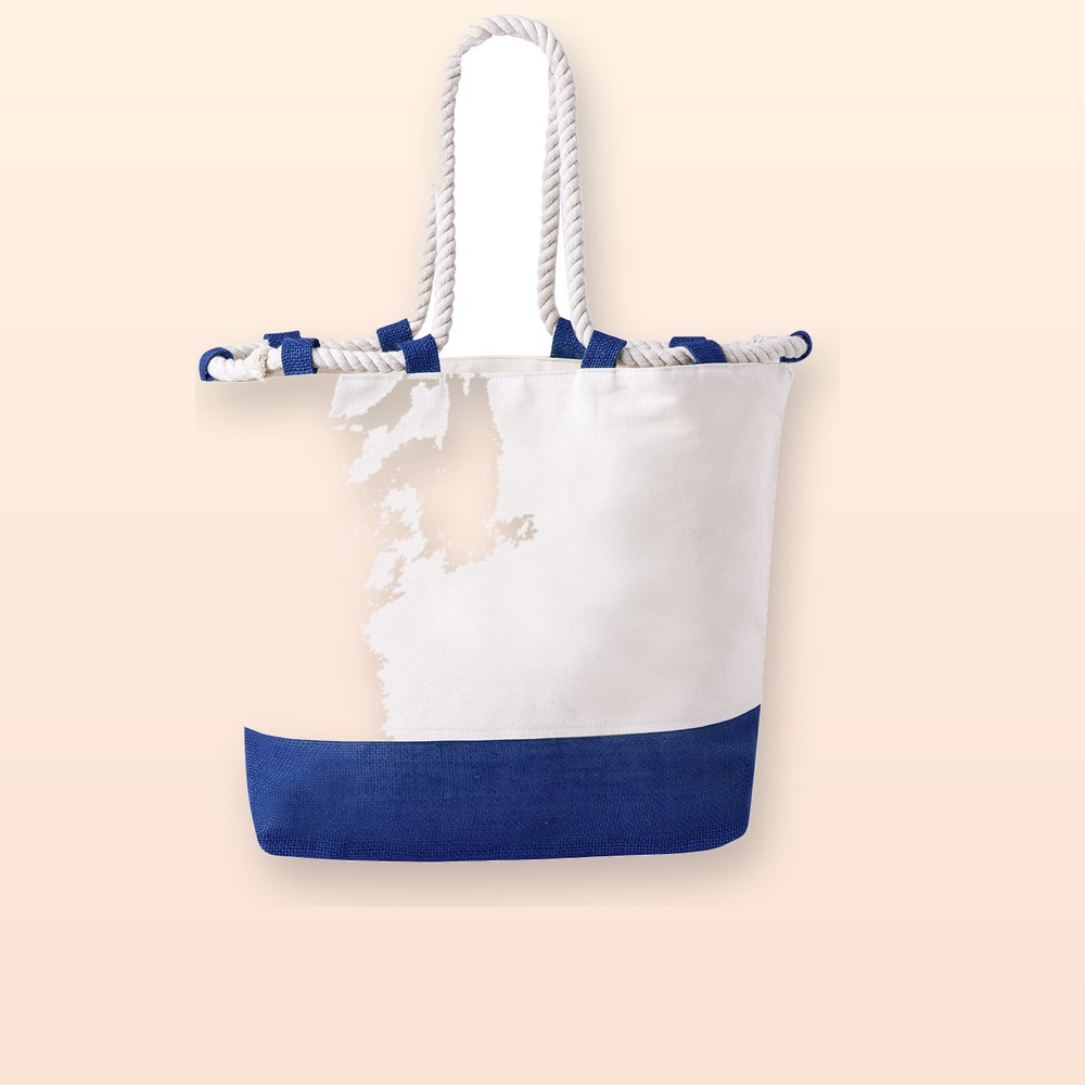 borsa da spiaggia o da shopping - blu scuro - naturale