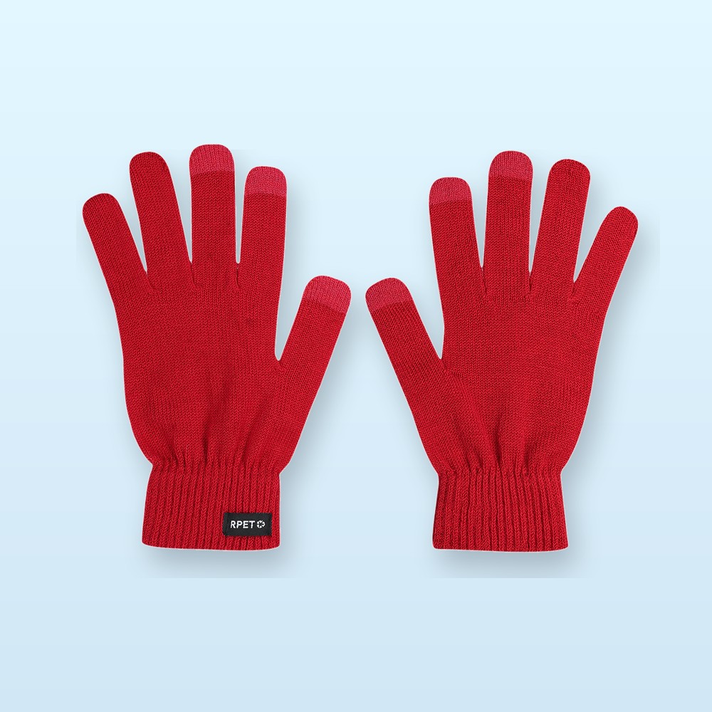 Guanti capacitivi in RPET - rosso