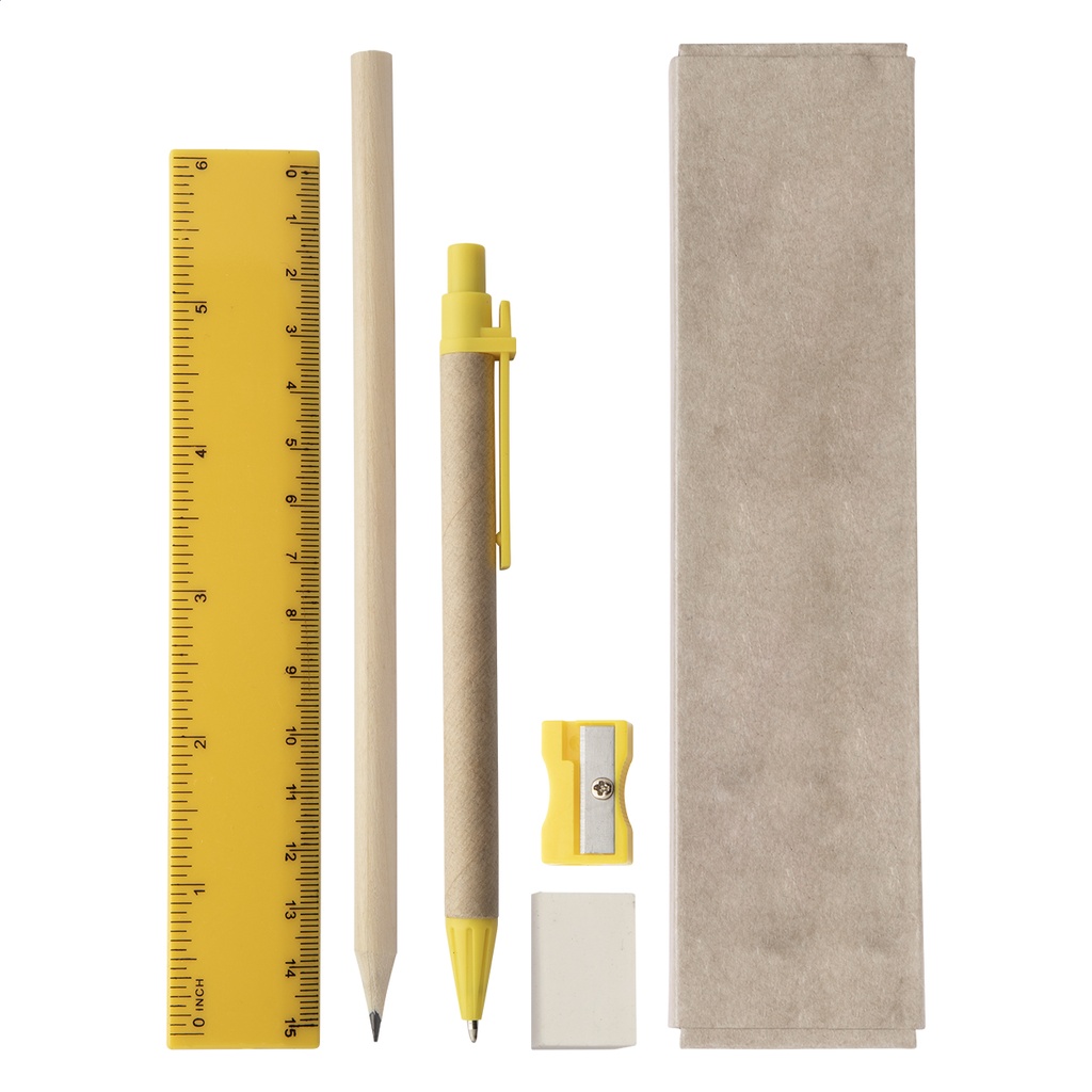 set cancelleria - giallo - naturale