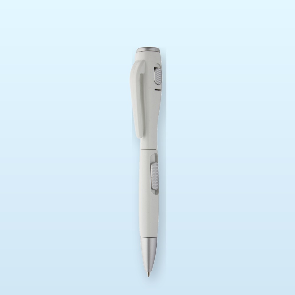 penna a sfera con torcia - bianco