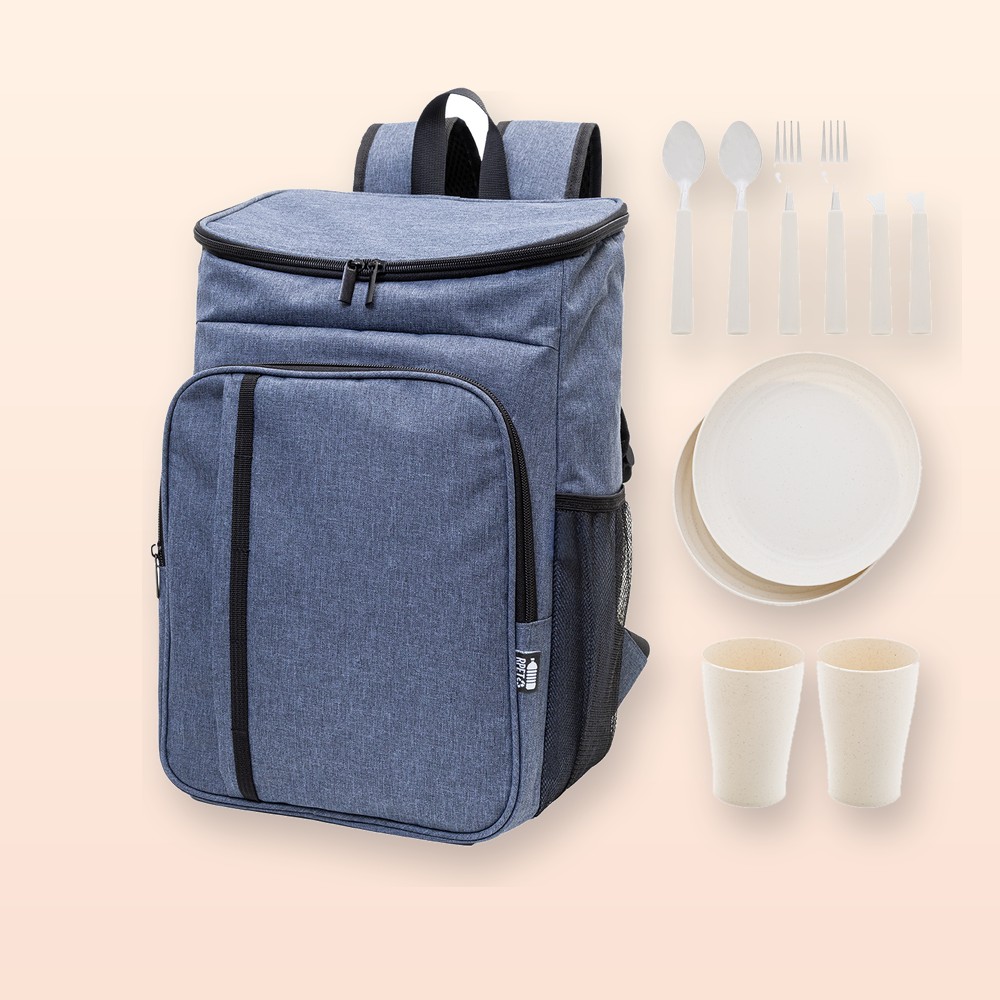 Zaino termico in RPET da picnic - blu scuro