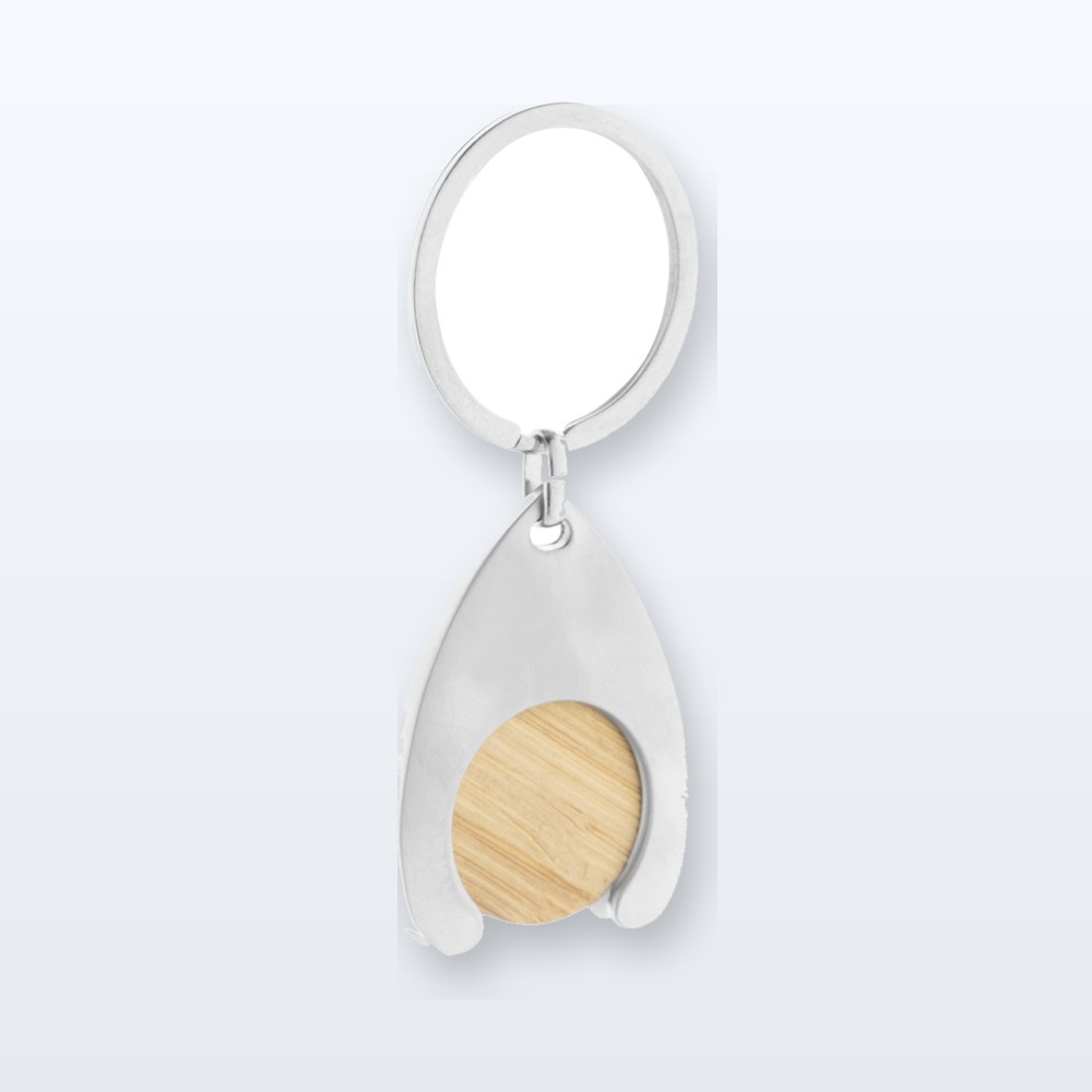 Portachiavi con gettone per carrello - naturale - argento