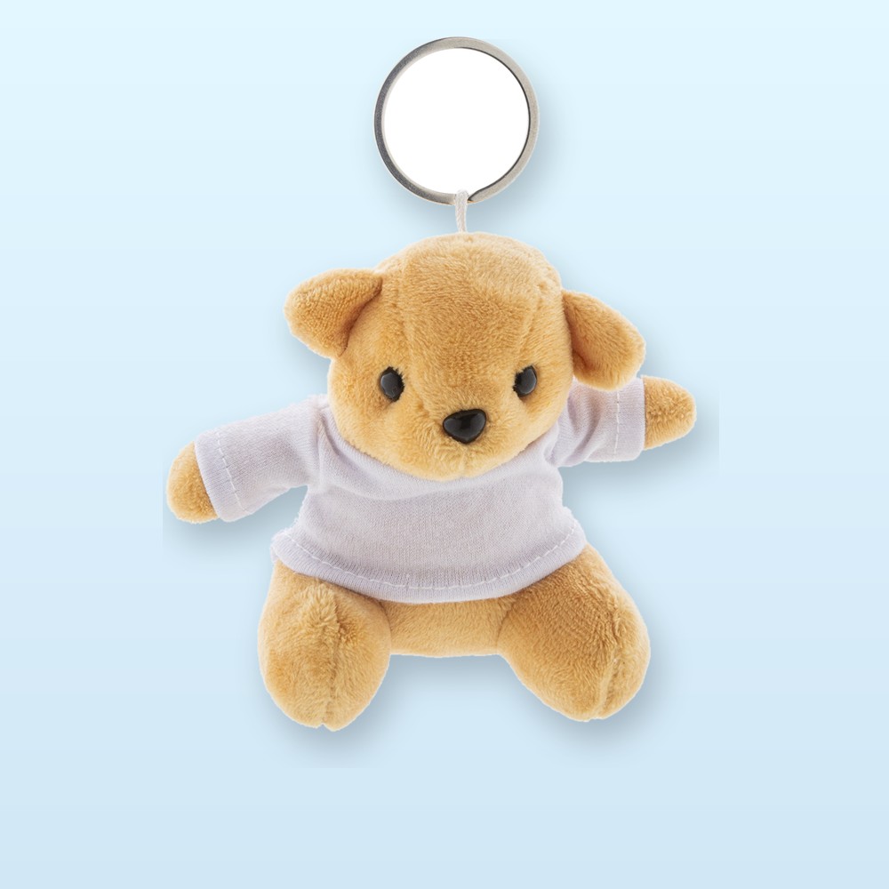 Portachiavi con orsetto in peluche - bianco