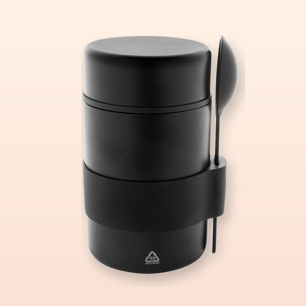 Contenitore porta pranzo termico in RSS - nero