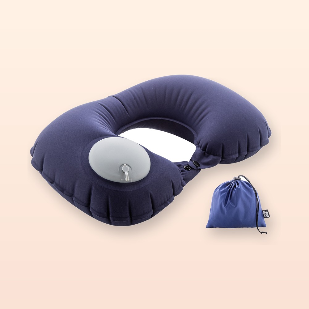 Cuscino da viaggio in RPET - blu scuro