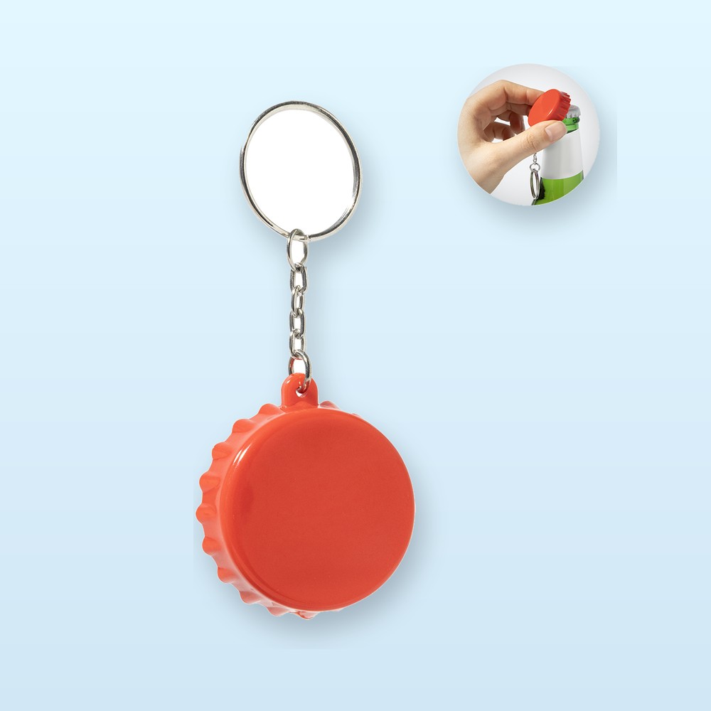 Portachiavi in RABS con apribottiglie - rosso