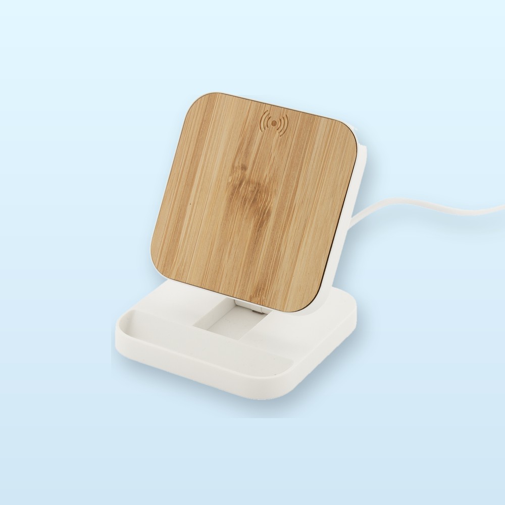 caricabatterie wireless con supporto cellulare - bianco