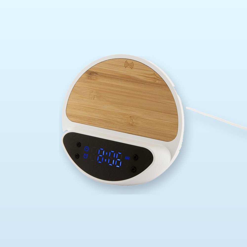 Sveglia con caricatore wireless - bianco