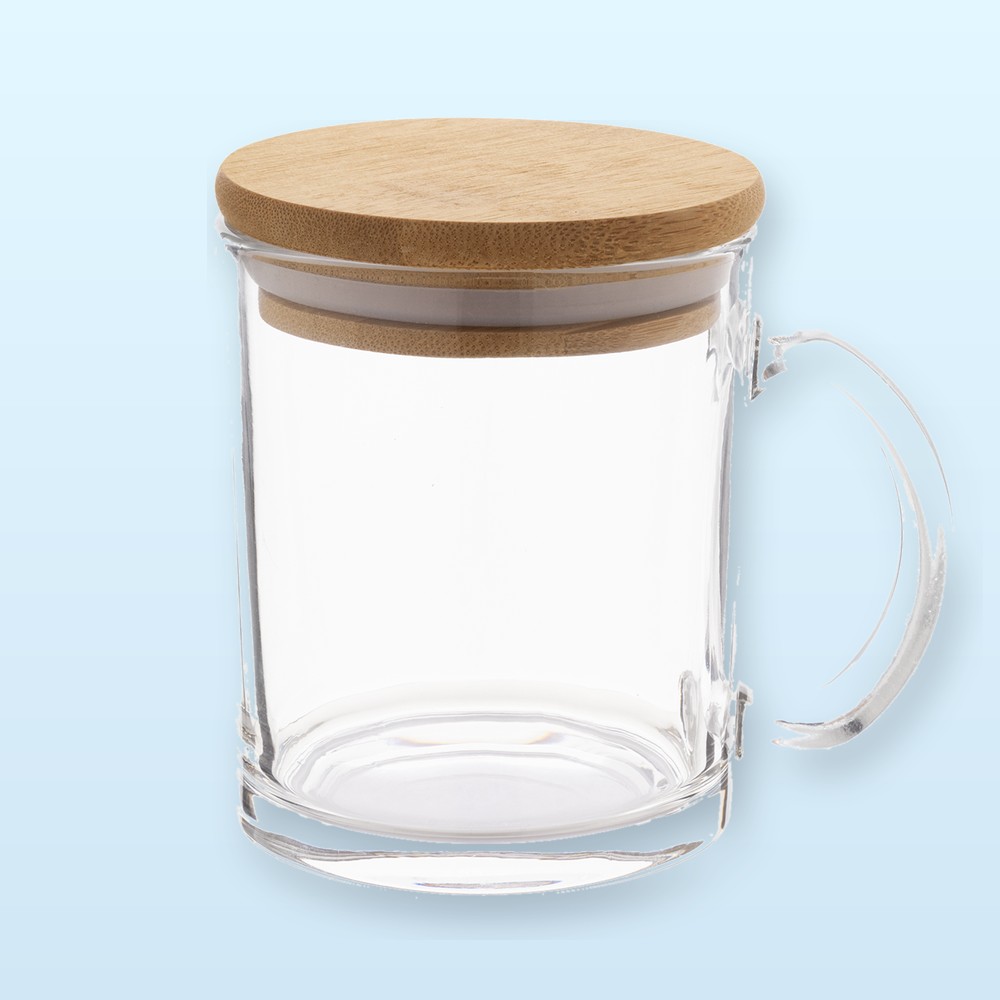 Tazza in vetro riciclato - trasparente - naturale