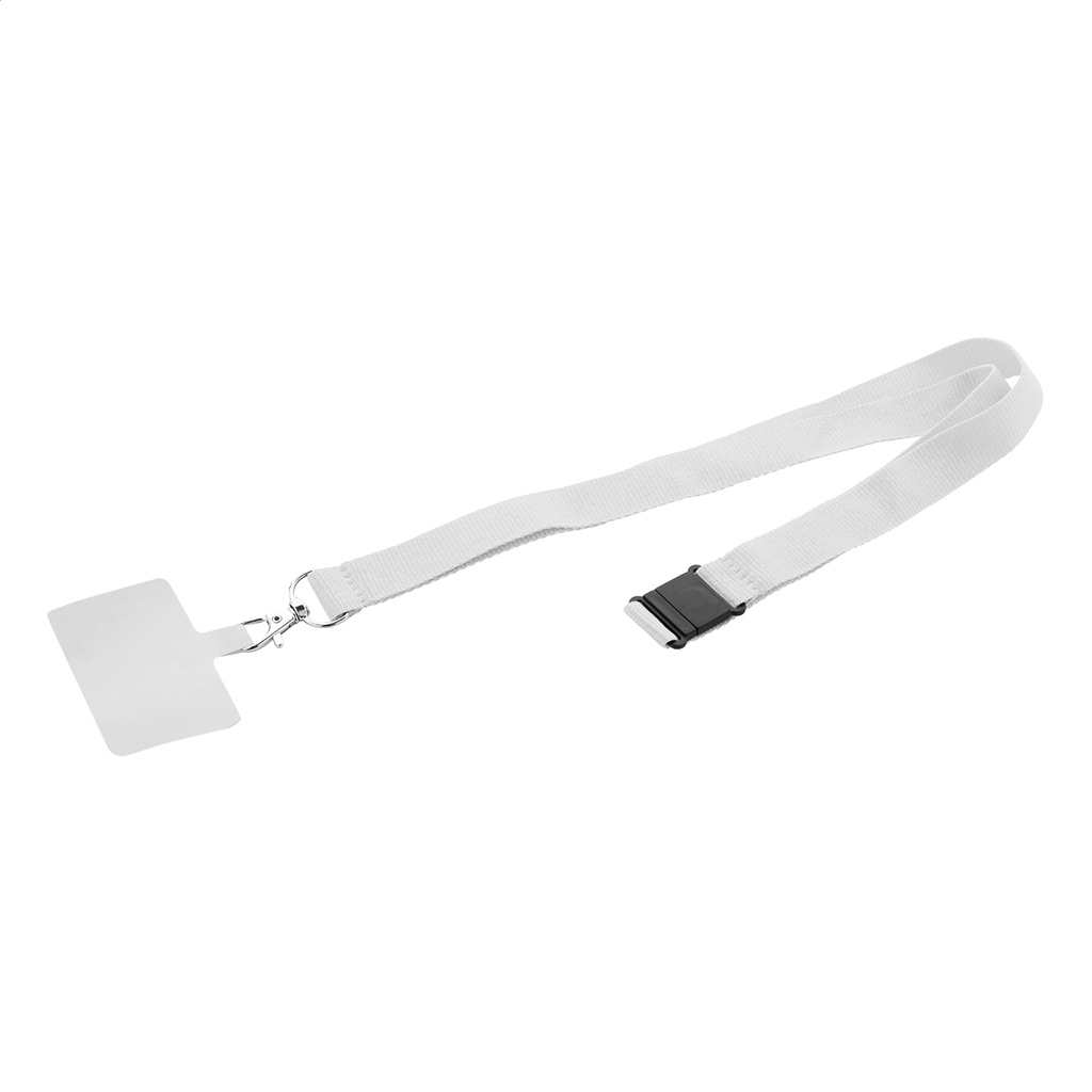 Lanyard in RPET portacellulare - bianco