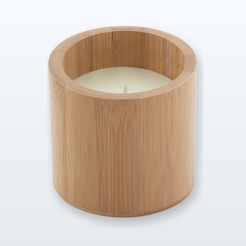 Candela in contenitore di bambù - naturale