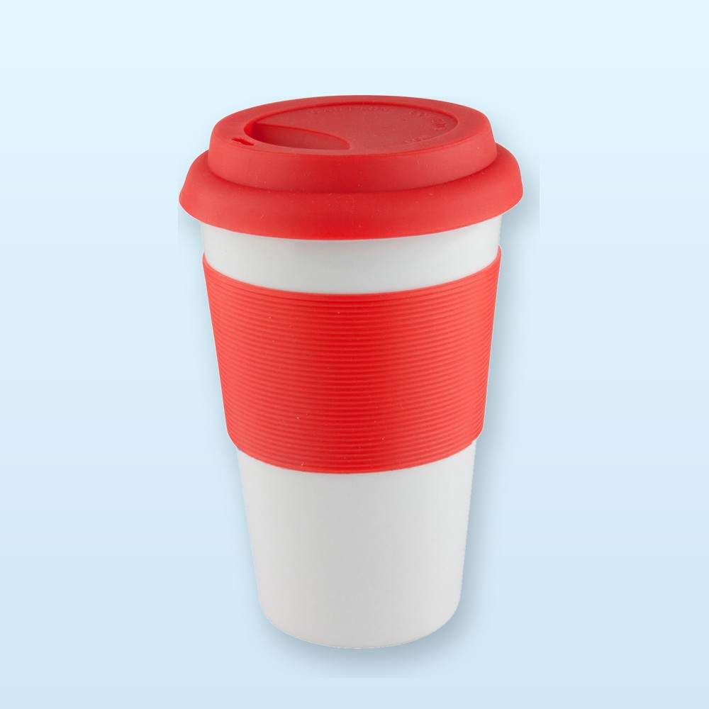 tazza mug con silicone - rosso - bianco