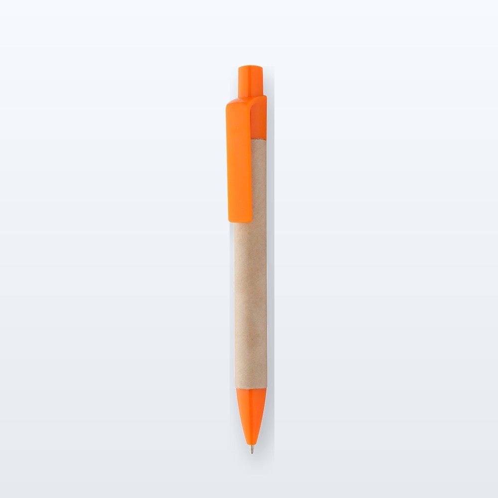 penna a sfera carta riciclata - naturale - arancione