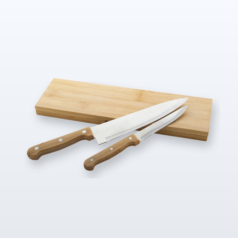 Set coltelli con manici in bambù - naturale