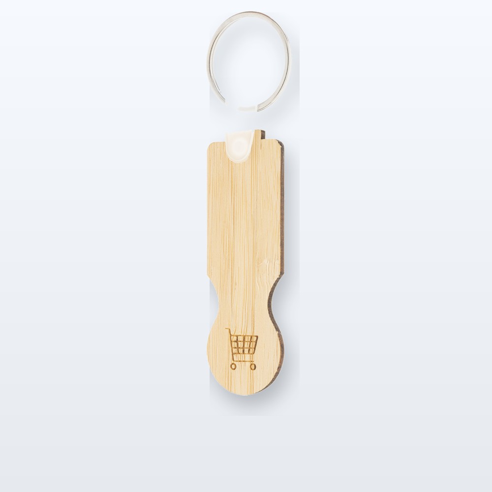 Portachiavi con gettone carrello - naturale
