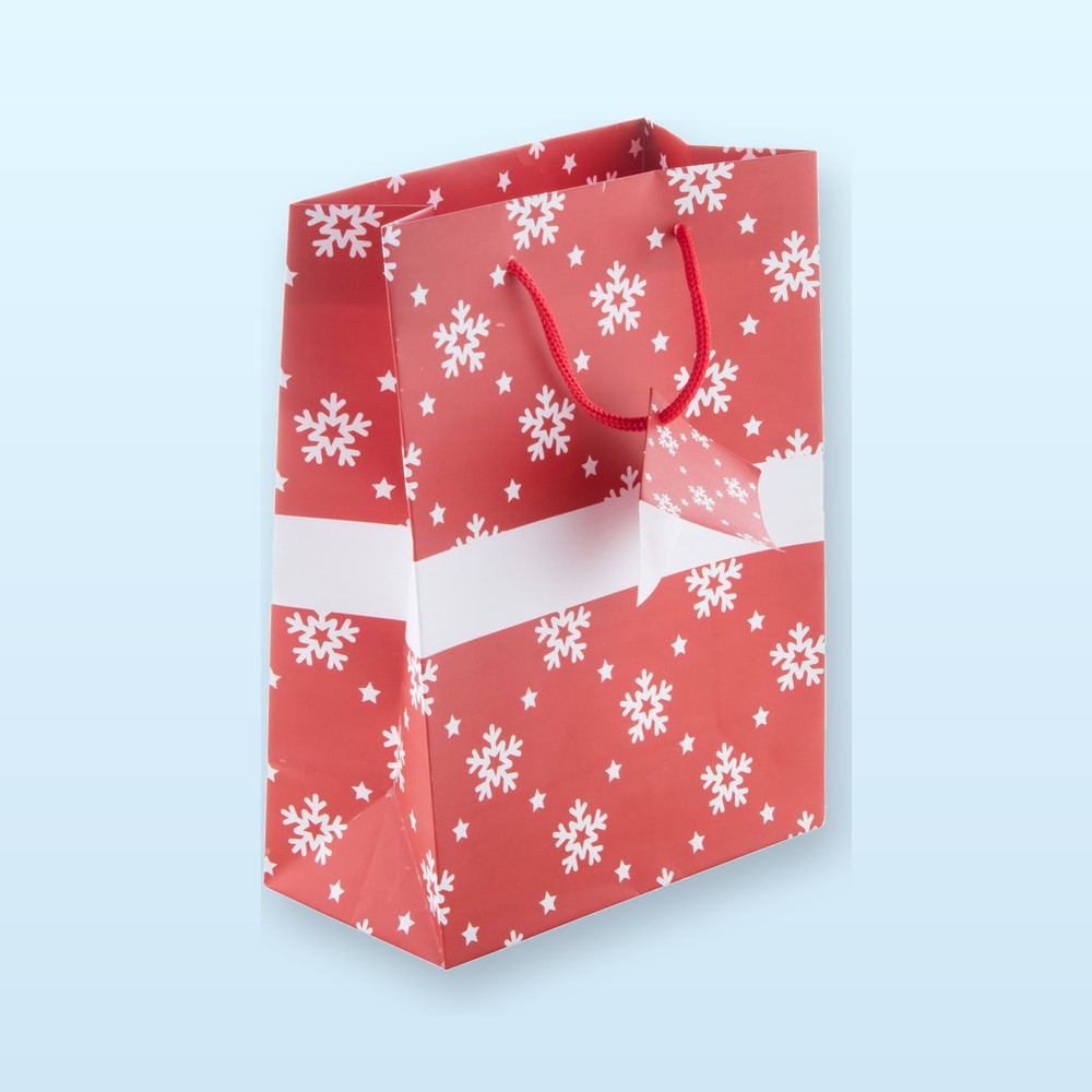 Borsa Natalizia, misura small - rosso - bianco