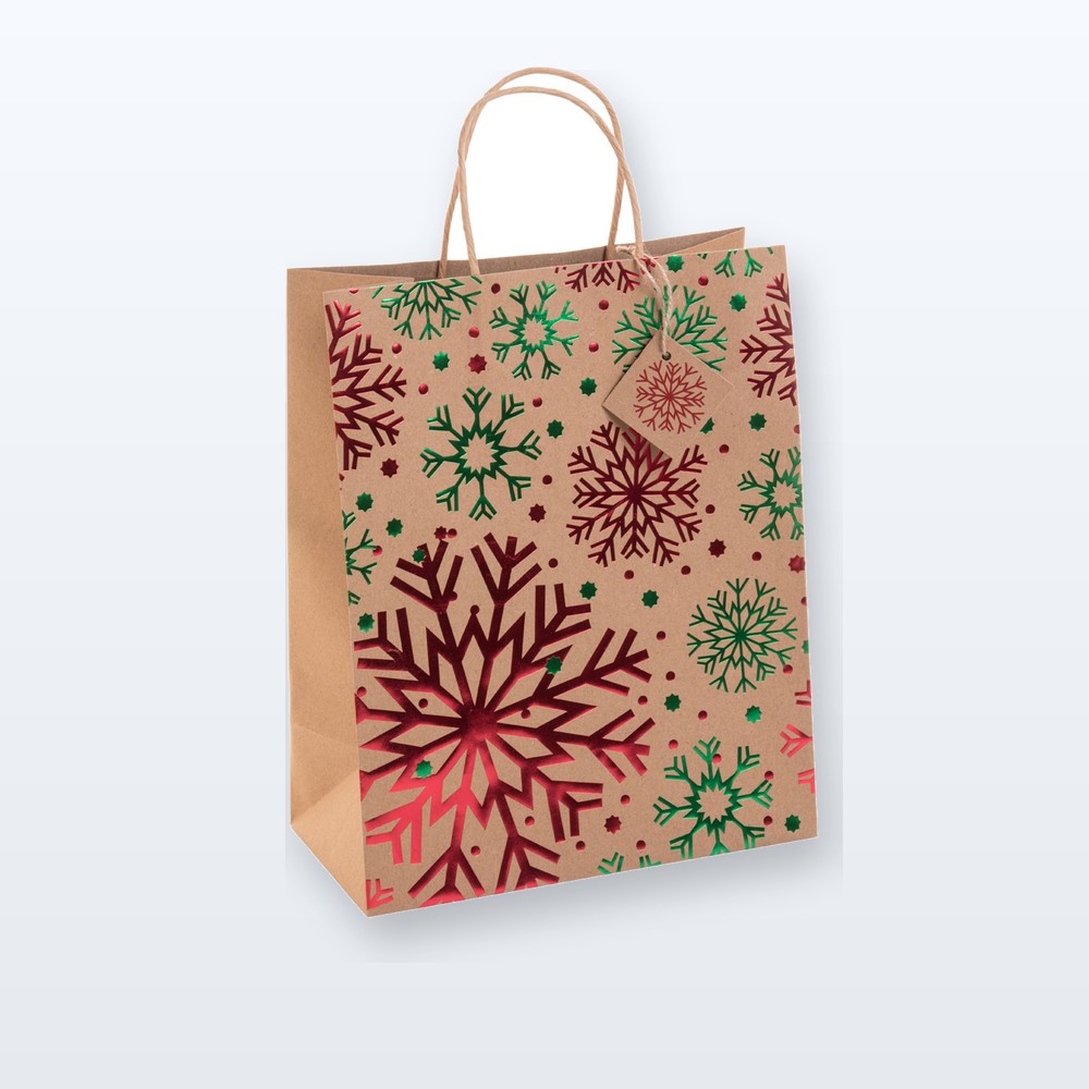 Busta regalo natalizia, grande - multicolore