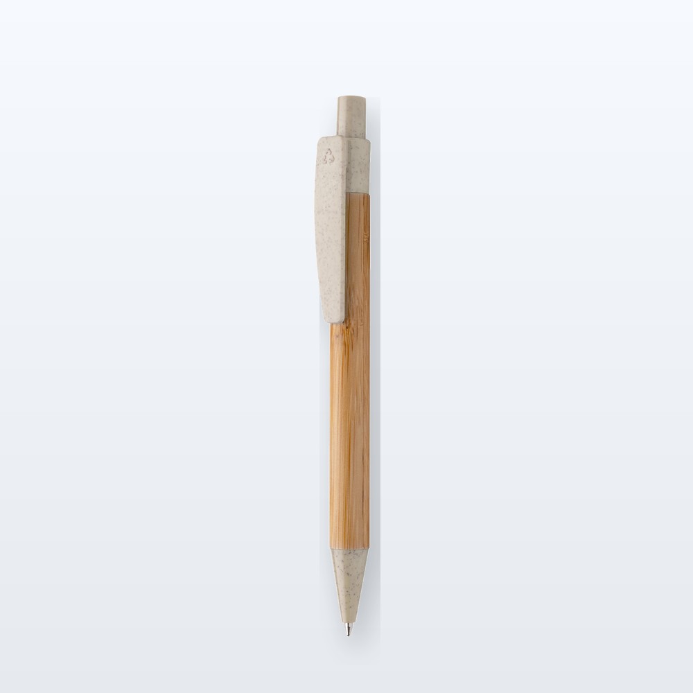 penna a sfera in bambù - beige - naturale