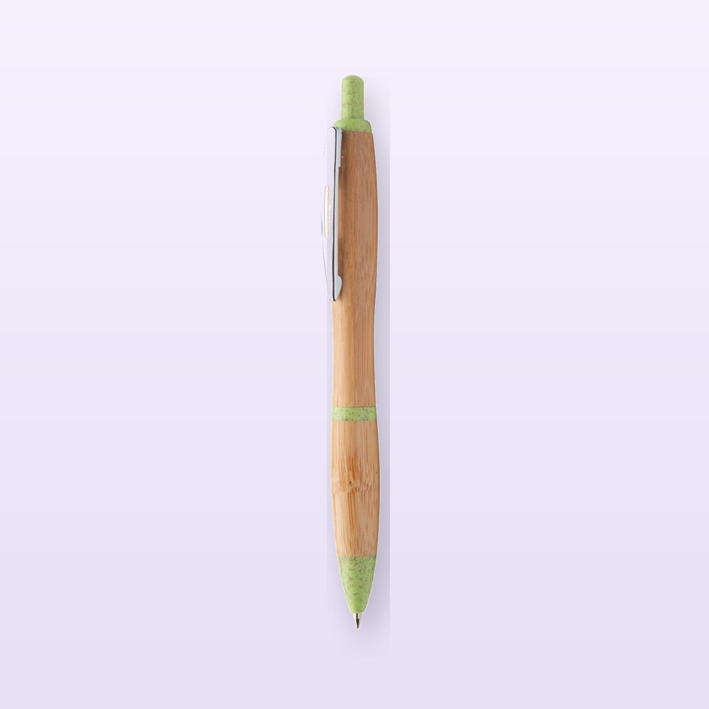 penna a sfera in bambù - verde - naturale