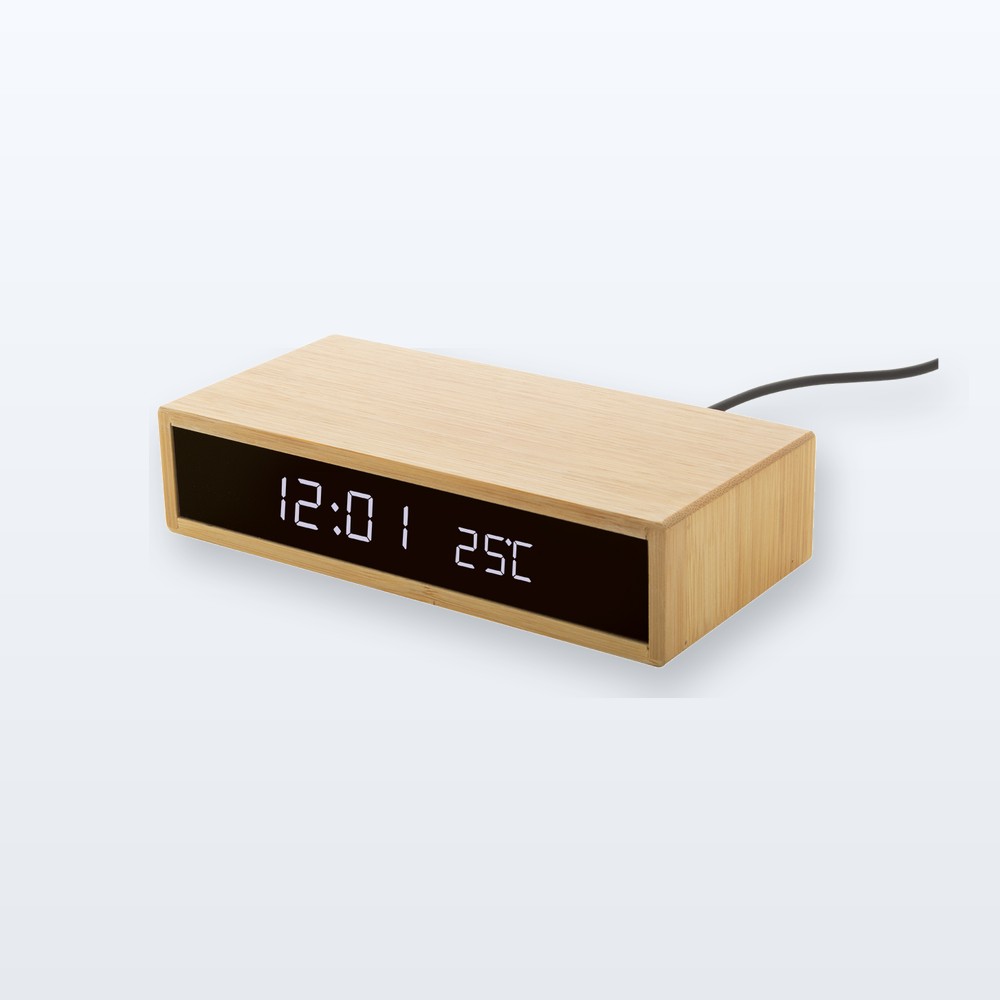 sveglia con caricabatterie wireless - naturale