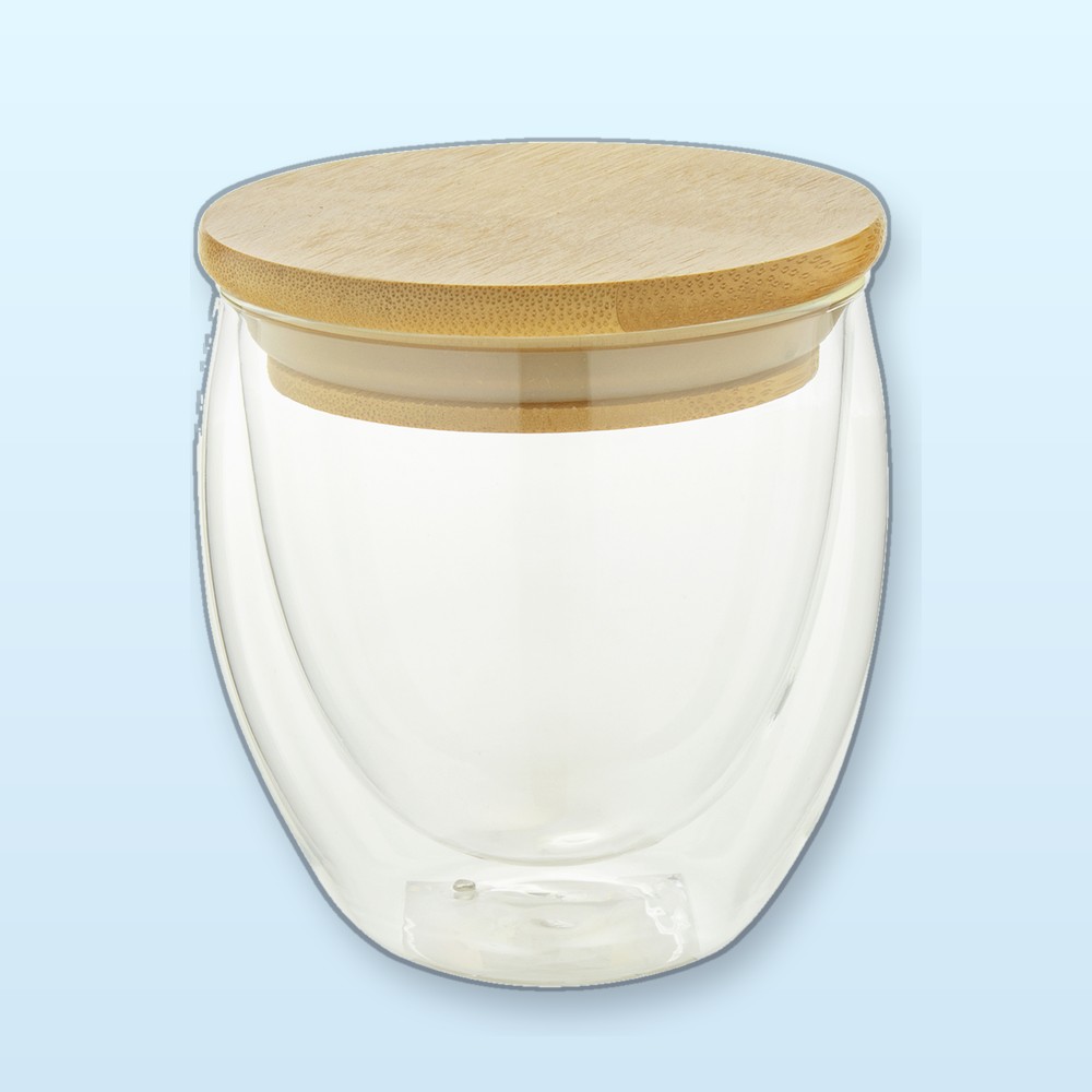 Bicchiere termico in vetro - trasparente - naturale